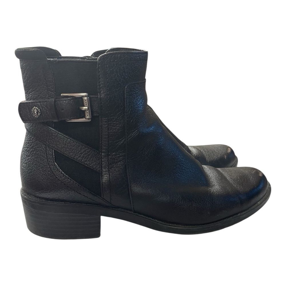 Anne Klein black leather ankle boots, sz. 8